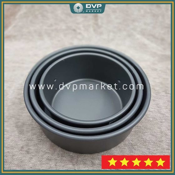 Sanneng SN5027 - Khuôn bánh đen tròn đế liền 6 inch